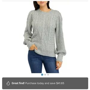 Yellow Cable Knit Sweatter Size XL Belk Crown & Ivy